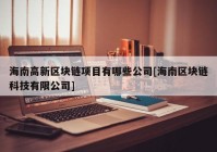 海南高新区块链项目有哪些公司[海南区块链科技有限公司]